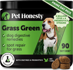 Grass Green Dog Chews - Urine Neutralizer for Lawn, Dog Pee Grass Helps Yard Stay Green Addressing Burn Spots with Probiotics & Enzymes (Duck)