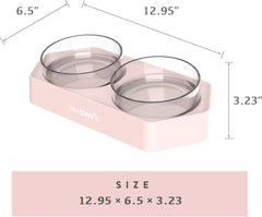 McLovin's 8 Degree Tilted Design Slanted Dual Angled Bowl for Dogs and Cats - Pink Tilted Dog Food Bowl Pet Feeder with Non-Skid & Non-Spill Design - Easier to Reach Food and Improve Digestion
