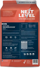 Next Level Super Premium Dog Food – Grain Free Salmon River – Dry Kibble for Dogs at All Life Stages of All Breeds – 28% Protein, Fish and Sweet Potato, Gluten Free Grains