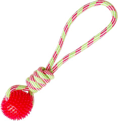 Snugarooz Spike-O-Mite - Red - Rope Toy with Spiky Ball for Fetch and Tug - Non-Toxic for Safe Fun – Perfect for Large Dogs - Made for Recycled Materials