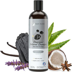 kin+kind Dog Shampoo - Deep Clean, Dirt & Odor Remover w/Activated Charcoal for Dogs, Gentle Formula w/Natural Aloe, Olive Oil & Coconut Oil, Pet Hair Care & Grooming Products, Patchouli
