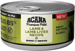 ACANA PREMIUM PATE Wet Cat Food, High Protein Lamb and Lamb Liver in Bone Broth Recipe