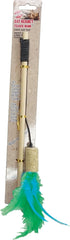SPOT Cat-Bernet Cork with Feathers Teaser Wand Bernet Cat Toy, Assorted