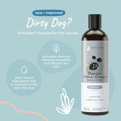 kin+kind Dog Shampoo - Deep Clean, Dirt & Odor Remover w/Activated Charcoal for Dogs, Gentle Formula w/Natural Aloe, Olive Oil & Coconut Oil, Pet Hair Care & Grooming Products, Patchouli