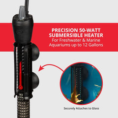 Marineland Precision Heater for Saltwater or Freshwater Aquariums