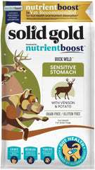 Solid Gold Dry Dog Food for Sensitive Stomachs - Grain Free & Gluten Free w/Venison, Pumpkin & Probiotics for Gut Health & Digestion - Sensitive Stomach Dog Food for All Ages - Nutrientboost 22-lb