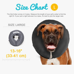 ZenPet Protective Inflatable Recovery Collar for Dogs and Cats - Soft Pet Collar