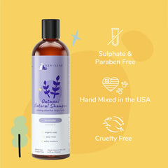 kin+kind Oatmeal Shampoo Lavender for Dogs & Cats Natural Dog Shampoo for Itchy & Sensitive Skin with Colloidal Oatmeal, Olive Oil & Coconut Oil Moisturizing & Safe Pet Shampoo Made in USA