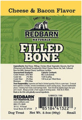 Redbarn Cheese & Bacon Flavor Naturals Filled Bone Dog Chews, Small, Made in The USA