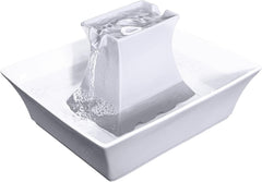 Drinkwell - PetSafe Drinkwell Pagoda Ceramic Cat & Dog Water Fountain, 70oz Capacity, Encourages Hydration, Open Bowl Design, White