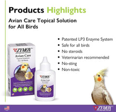 ZYMOX Avian Care Topical Solution w/o Hydrocortisone - 1.25 oz