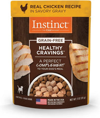 Instinct Healthy Cravings Grain Free Real Chicken Recipe Natural Wet Dog Food Topper By Nature'S Variety, 3 Oz. Pouches