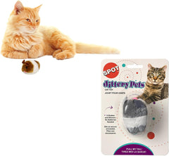 SPOT Jittery Pets Mouse Cat Toy - Shaking, Shivering Plush Toy with Pull-Tail Action for Indoor Cats & Kittens, Fun to Chase, Sway, and Hunt, No Batteries Needed