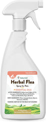NaturVet – Herbal Flea Plus Essential Oils – Essential Oils – Deodorizes with a Fresh Herbal Fragrance – for Dogs & Cats – 16 oz Spray