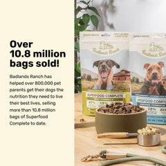 Badlands Ranch Superfood Complete, Air-Dried Adult Dog Food - High Protein, Zero Fillers, Superfood Nutrition by Katherine Heigl (11.5 oz., Premium Chicken)