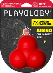 Playology Squeaky Bounce Ball for Large to X-Large Dogs 50lbs & up | Engaging All-Natural Beef Scented Dog Chew Toy for Tough Chewers | Easy to Clean, Interactive & Non-Toxic Materials