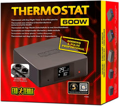 Exo Terra Thermostat for Reptile Terrariums with Day and Night Timer and Dual Receptacles