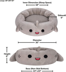 Squishmallows Gordon Shark Pet Bed - Ultrasoft Official Squishmallows Plush Pet Bed
