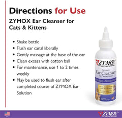 ZYMOX Enzymatic Ear Cleanser for Cats & Kittens, 4 oz. - Cleans and Refreshes Ear Canal for Relief from Wax and Dirt Buildup