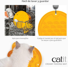 Catit Creamy Lickable Cat Treat Feeding Mat, Fish Shaped Cat Placemat