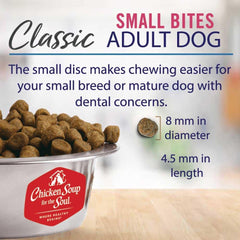 Chicken Soup for The Soul All Natural Premium Small Bites Adult Dry Dog Food, Real Meat First Ingredient, No by-Products, Supports Gut & Immune Health, Chicken, Turkey & Brown Rice