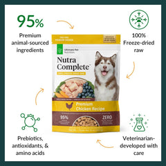ULTIMATE PET NUTRITION Nutra Complete Freeze Dried Raw Dog Food, Veterinarian Formulated with Antioxidants, Prebiotics & Amino Acids