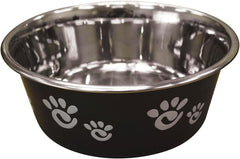 SPOT Pet Barcelona Matte and Stainless Steel Dog Dish, 32-Ounce, Non Skid Bottom,Licorice