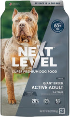 Next Level Super Premium Dog Food – Giant Breed Active Adult – Dry Kibble for Large Breed Adults – 26% Protein, Chicken, Fish & Gluten Free Grains – Glucosamine & Chondroitin for Joint Health 40 lb