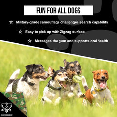 Operation Good Boy Military-Grade Camouflage Bazooka Ball - Natural Rubber Chew Toy for Patriotic Dogs - Massages Gums, and Provides Hours of Interactive Fun, Mental Stimulation, and Durable Chewing