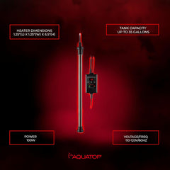 Aquatop Titanium Heater with Controller - Fully Submersible - Adjustable Temperature - for Turtles & Large Fish for Turtles & Large Fish