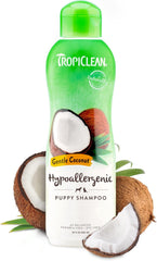 TropiClean Gentle Puppy Shampoo, Dog Shampoo for Allergies & Sensitive Skin, Made in USA, Gentle Coconut Scent, Safe for Cats & Kittens 20-oz