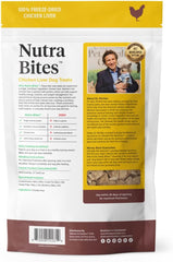 ULTIMATE PET NUTRITION Nutra Bites Freeze Dried Raw Single Ingredient Training Treats Food Topper for Dogs, Chicken Liver