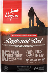 ORIJEN Regional RED Dry Dog Food, Grain Free and Poultry Free Dog Food, Fresh or Raw Ingredients
