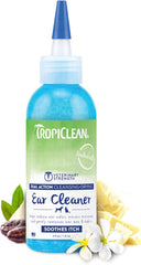 TropiClean Dog Ear Cleaner, Vet Recommended Ear Cleaning Solution for Itch Relief, Daily Use Drops Prevent Infection, Cat Safe, USA Made