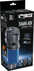 SICCE Shark ADV 600 Internal Aquarium Filter 158 GPH Submersible | In-Tank Freshwater Saltwater Marine Turtle Aquariums Filter Media Cartridge