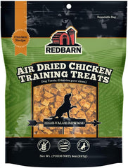 Redbarn Pet Products All-Natural Air Dried Chicken Training Treats for Puppies & Dogs – Grain-Free Single Protein Rewards Made in USA for Small, Medium, & Large Breeds - 8 oz Resealable Bag