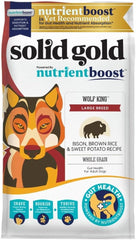 Solid Gold Bison Dry Dog Food for Large Dogs – High Protein, Whole Grain Kibble with Real Bison, Brown Rice & Omega 3 – Large Kibble w/Probiotics for Gut Health - Adult Dog Food - Nutrientboost™ 22-lb