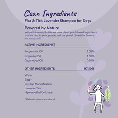 kin+kind Flea and Tick Shampoo for Dogs Vet Formulated - Plant Powered, Safe and Effective Dog Shampoo with Coconut and Olive Oil - Lavender Scent - Prevent Fleas and Ticks - Made in USA 12 fl oz