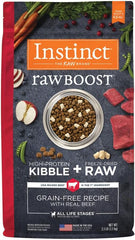 Instinct Raw Boost, Natural Dry Dog Food with Freeze Dried Pieces, High Protein, Grain Free Recipe - Real Beef