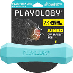 Playology Squeaky Chew Stick Dog Toy for Dogs , All-Natural Peanut Butter Scented