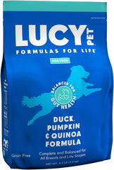 Lucy Pet Products Formulas for Life Duck, Pumpkin & Quinoa Dry Dog Food, All Life Stages, Digestive Health, Sensitive Stomach and Skin