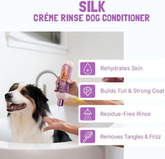 Bio-Groom Silk Creme Rinse Dog Conditioner - Conditioner for Dogs, Puppy Conditioner, Dog Conditioner Detangler, Dog Hair Conditioner - 12 Fl Oz 1-Pack