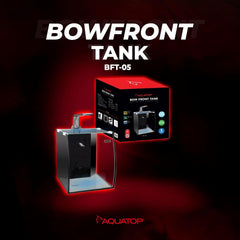 Aquatop Vertical Bowfront Glass Aquarium, 5-Gallon – All-in-One Tank with Filter and LED Light, High Clarity Glass for Freshwater & Saltwater