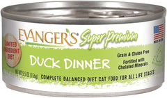 Evanger's Super Premium Duck Dinner for Cats - 24, 5.5 oz Cans