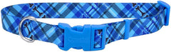 Coastal Pet Styles Adjustable Dog Collar - Stylish Patterned Fabrics - Snap-Lock Buckle - Adjustable Dog Collar - for Small, Medium or Large Dogs - Plaid Bones
