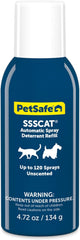 PetSafe SSSCAT Automatic Spray Pet Deterrent - Contactless Behavior Correction - Motion Sensor Air Burst - Odorless - Non-Staining - Versatile Placement Spray - Refill Can