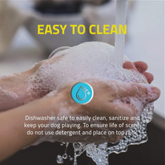 Playology Squeaky Bounce Ball Dog Toy, for Large Dogs (35lbs and Up) - for Heavy Chewers - Engaging All-Natural Chicken Scented Toy - Non-Toxic Materials