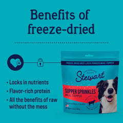 Miracle Corp - Stewart Beef Liver Supper Sprinkles, Dog Food Toppers, Beef Liver, 2.5 oz. Resealable Bag, Made in USA, Products for Dogs