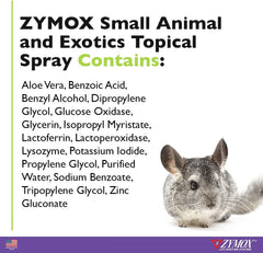 Zymox Small Animal & Exotic Topical Spray, 2 oz. – Supports Healthy Skin for Dog, Cat, Rabbit, Guinea Pig, Ferret, Hamster, Chinchilla, Monkey