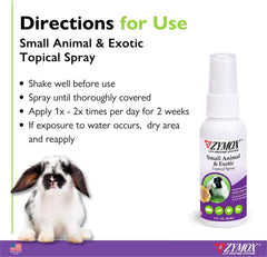 Zymox Small Animal & Exotic Topical Spray, 2 oz. – Supports Healthy Skin for Dog, Cat, Rabbit, Guinea Pig, Ferret, Hamster, Chinchilla, Monkey